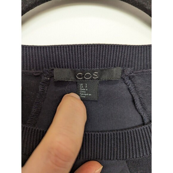 COS Sweater Women Size Small Navy Blue Long Sleeve - Picture 6 of 9